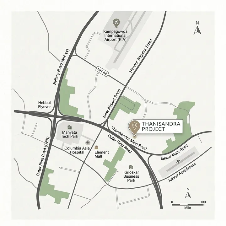 Nikoo Homes 8 location map on Thanisandra Main Road, Bellahalli, North Bangalore Nikoo Homes 8 location map on Thanisandra Main Road, Bellahalli, North Bangalore